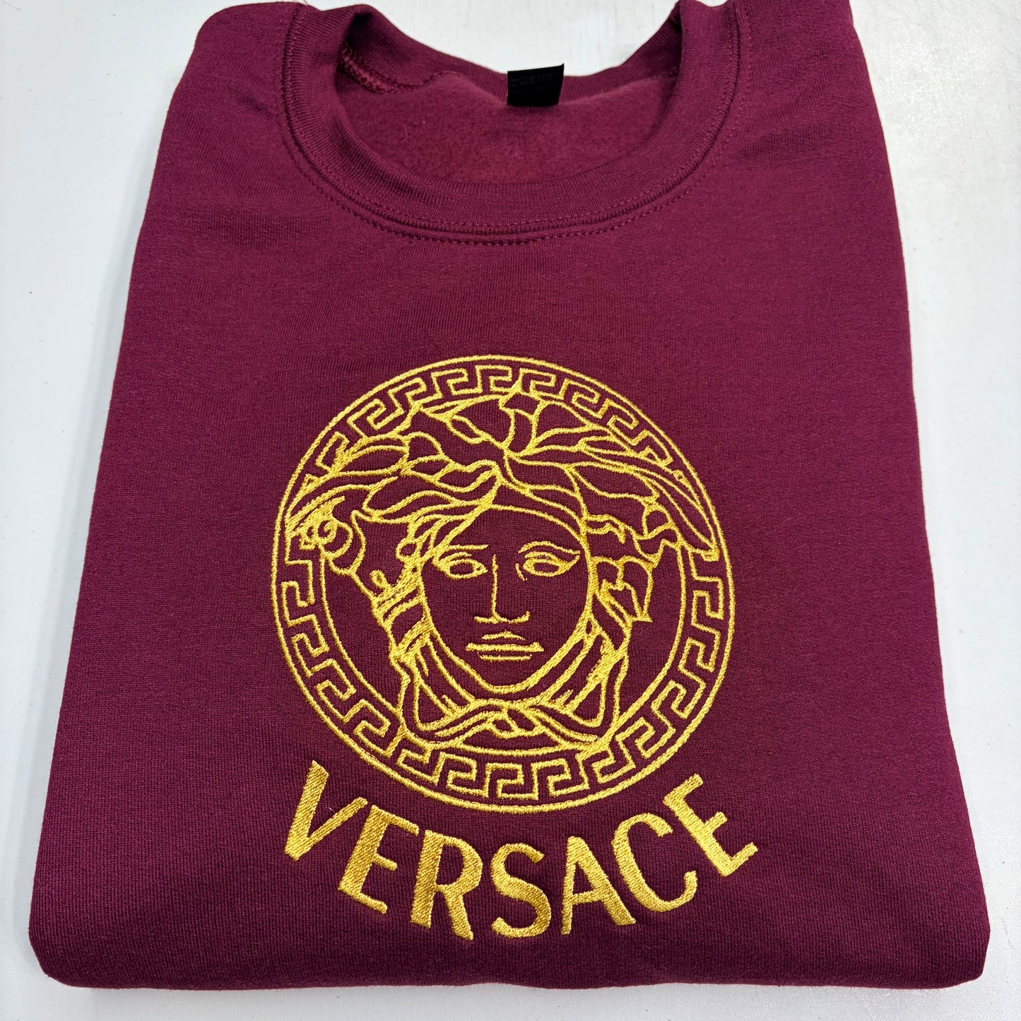 Versace Logo Embroidered ADULT Hoodie / Crewneck Sweatshirt Unisex GOLD Font