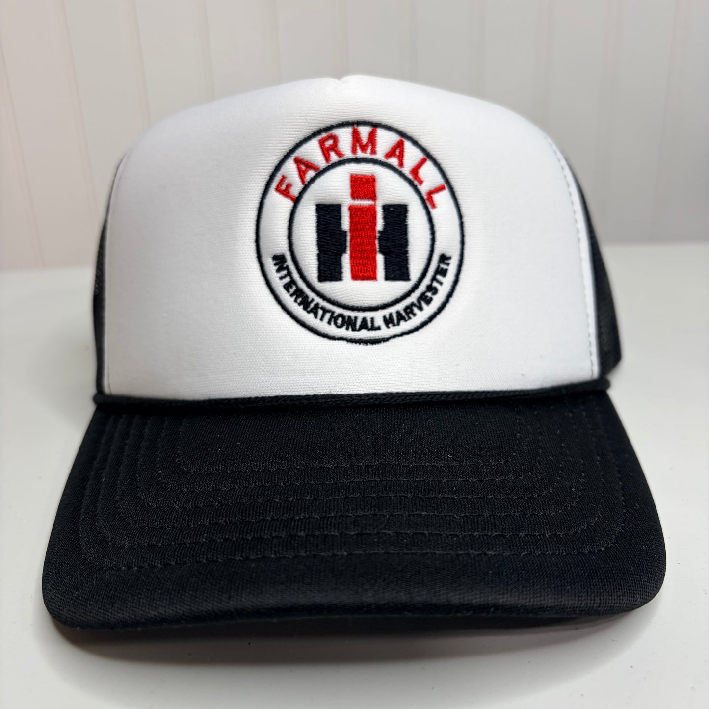 International Harvester Embroidered Hat IH Farmall Vintage Style Rope Foam Trucker Mesh Snapback Tractor Farm Hat