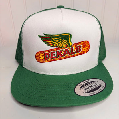 YP Classics Dekalb Seed Inspired Trucker Hat Embroidered Snapback Green White Unisex Farm