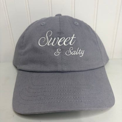 Sweet & Salty Embroidered Dad Hat Unstructured Cotton Chino Twill Buckle Closure Casual