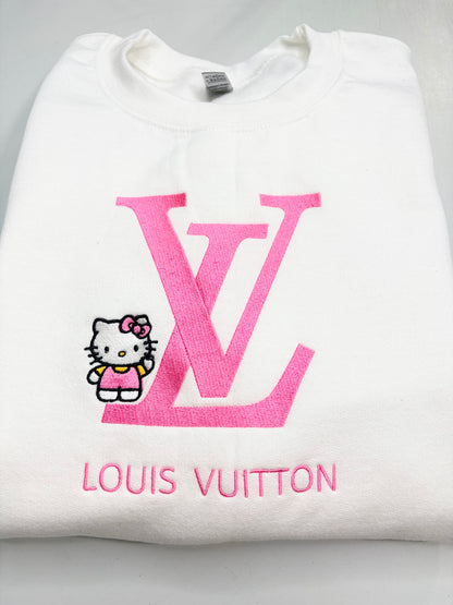Louis Vuitton Hello Kitty Sweatshirt Embroidered ADULT Hoodie / Crewneck Unisex Fashion Lover Gift