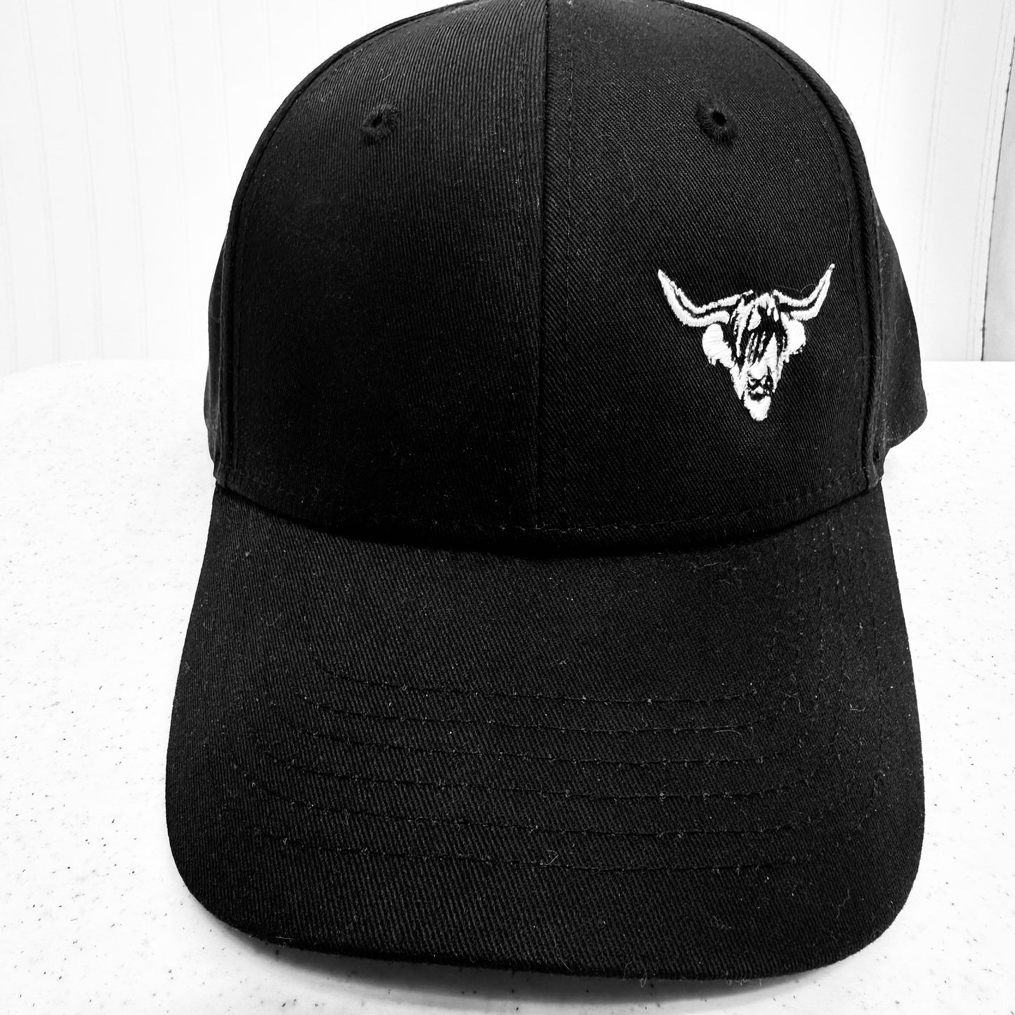 Highland Cow Hat Embroidered Off Center Structured Hat Chino Twill Farm
