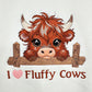 Highland Cow I Love Fluffy Cows Embroidered TODDLER Crewneck Sweatshirt