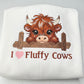 Highland Cow I Love Fluffy Cows Embroidered TODDLER Crewneck Sweatshirt