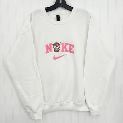 Nike Hello Kitty Highland Cow Embroidered ADULT Hoodie / Crewneck Sweatshirt Unisex