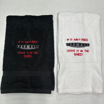 Farmall Towels Embroidered Hand Towel Set Red Black Bathroom Home Farm Decor