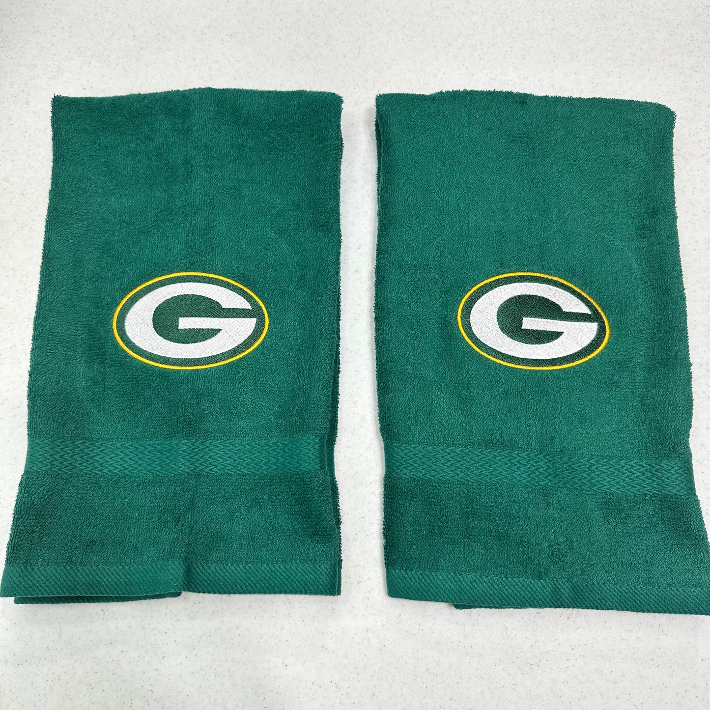 Green Bay Packers Towels Embroidered Hand Towel Set Green Gold Bathroom Home Sports Football Decor