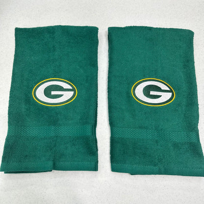Green Bay Packers Towels Embroidered Hand Towel Set Green Gold Bathroom Home Sports Football Decor