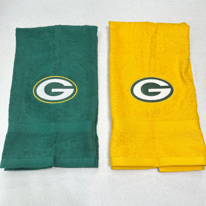 Green Bay Packers Towels Embroidered Hand Towel Set Green Gold Bathroom Home Sports Football Decor