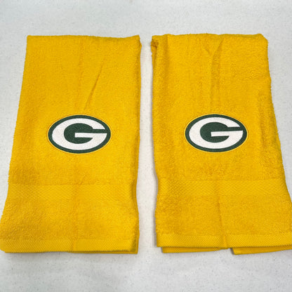 Green Bay Packers Towels Embroidered Hand Towel Set Green Gold Bathroom Home Sports Football Decor