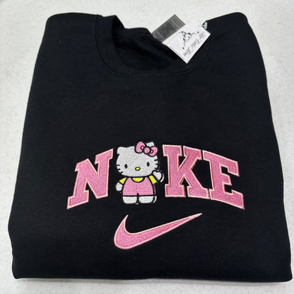 Nike Hello Kitty Sweatshirt Embroidered ADULT Hoodie / Crewneck Unisex Cat Animal Cartoon Lover Cozy Gift