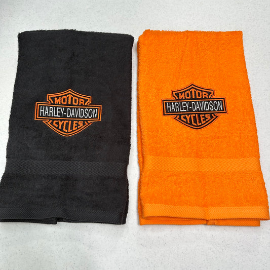 Harley Davidson Towels Embroidered Hand Towel Bathroom Home Biker Decor