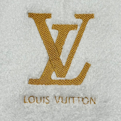 Louis Vuitton Style Towels Embroidered Hand Towel Set White Gold Bathroom Decor