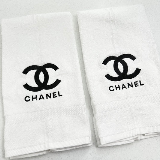 Chanel Style Towels Embroidered Hand Towel Set Colors Bathroom Home Decor