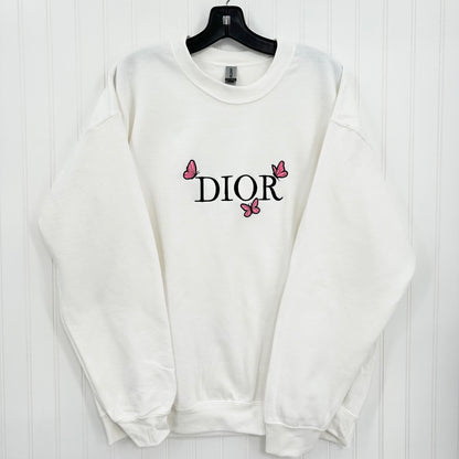 DIOR Butterfly Logo Embroidered ADULT Unisex Crewneck Sweatshirt