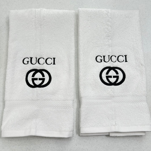 GUCCI Style Towels Embroidered Hand Towel Set Colors Bathroom Home Decor