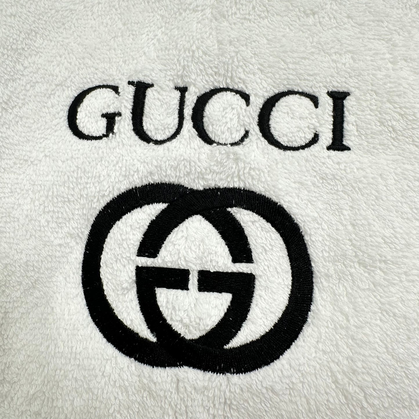 Gucci Style Towels Embroidered Hand Towel Set White Black Bathroom Decor