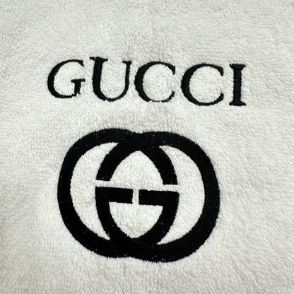 Gucci Style Towels Embroidered Hand Towel Set WHITE Bathroom Decor