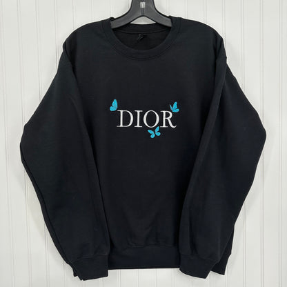 DIOR Butterfly Logo Embroidered ADULT Unisex Crewneck Sweatshirt