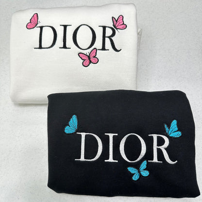 DIOR Butterfly Logo Embroidered ADULT Unisex Crewneck Sweatshirt