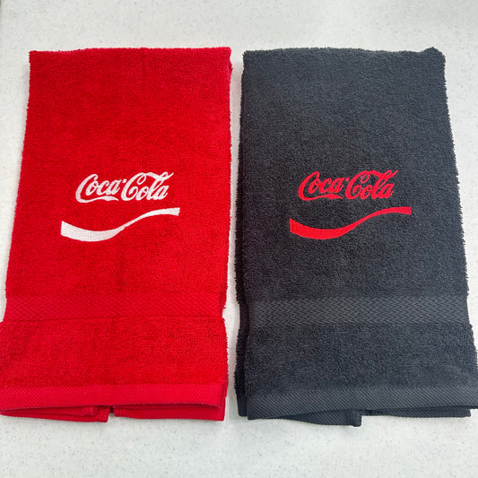 Coca Cola Towels Embroidered Hand Towel Bathroom Home Decor Red Black