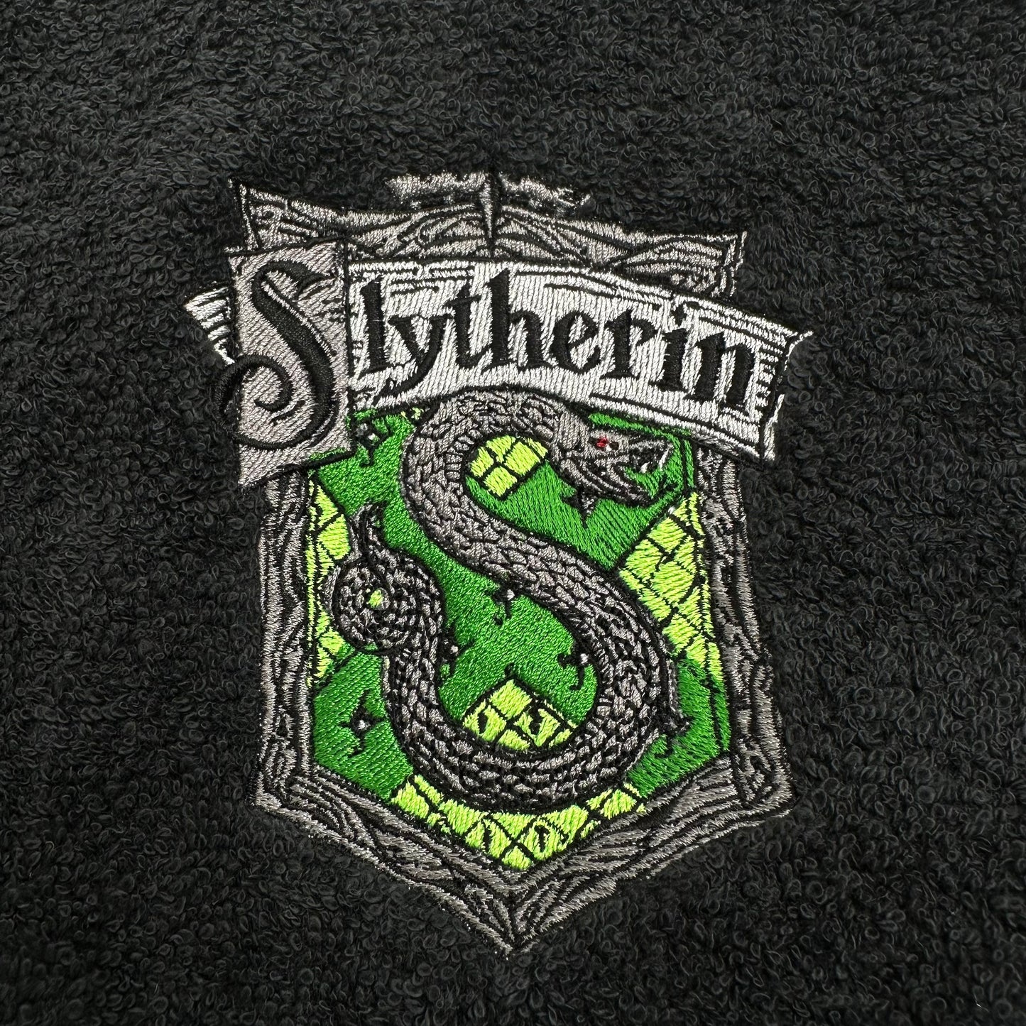 Harry Potter Towels Embroidered Slytherin Hand Towel Set Hogwarts Wizard Witch Decor