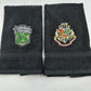 Harry Potter Towels Embroidered Slytherin Hand Towel Set Hogwarts Wizard Witch Decor