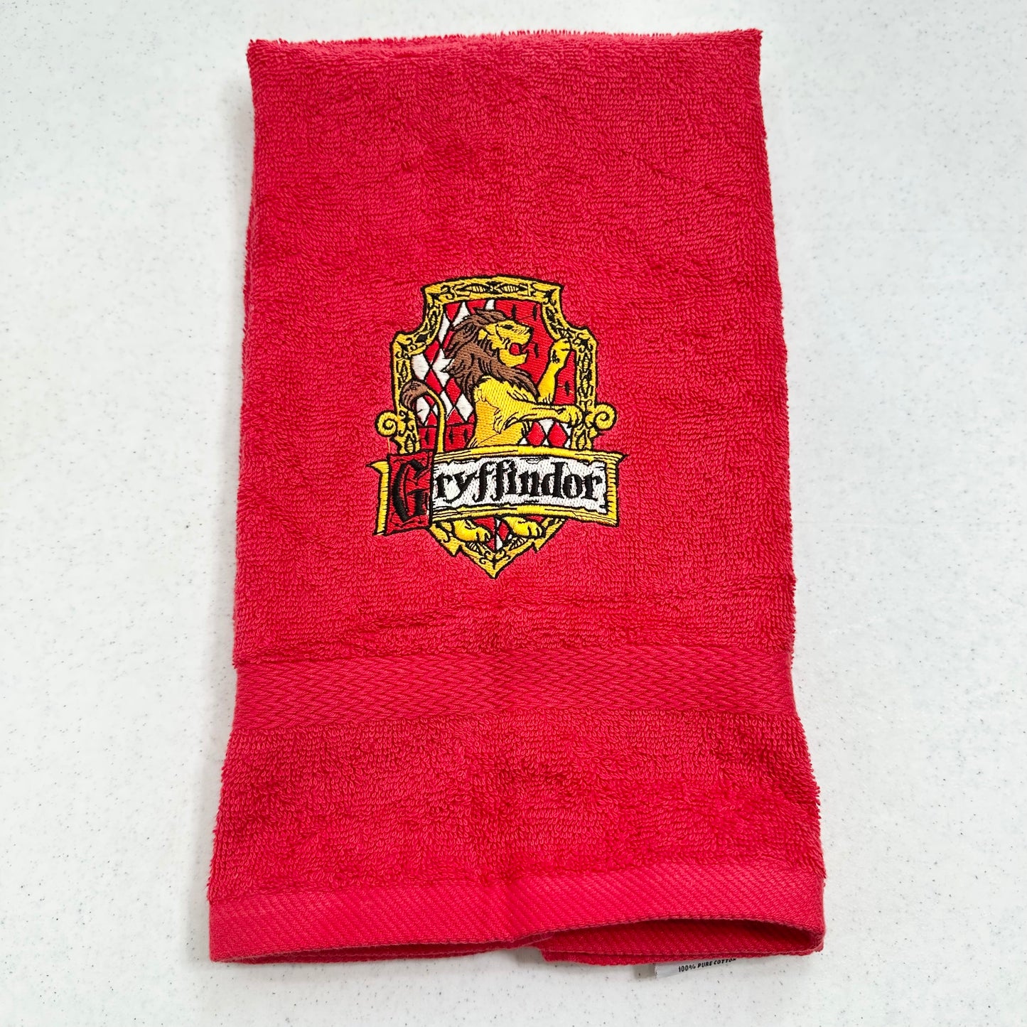 Harry Potter Hand Towel Set Embroidered Gryffindor Hufflepuff Ravenclaw Slytherin Hogwarts Wizard Witch Decor