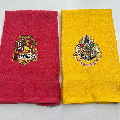 Harry Potter Towels Embroidered Gryffindor Hand Towel Set Hogwarts Wizard Witch Decor