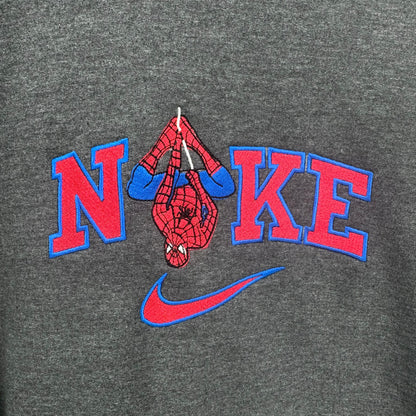 Nike Spiderman Embroidered ADULT Hoodie / Crewneck Sweatshirt Unisex Comic Super Hero Lover Gift