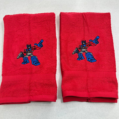 Transformers Towels Embroidered Optimus Prime Hand Towel Set Bathroom Decor Robots