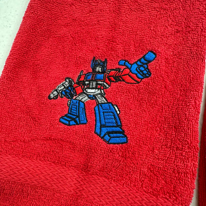 Transformers Towels Embroidered Optimus Prime Hand Towel Set Bathroom Decor Robots