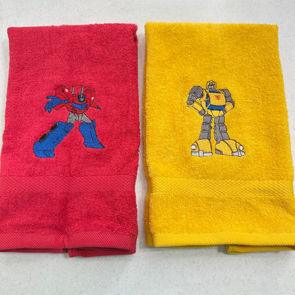 Transformers Towels Embroidered Autobots Hand Towel Set Bathroom Decor Robots Optimus Prime Bumblebee