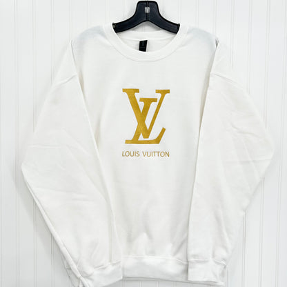 Louis Vuitton Logo Embroidered ADULT Unisex Crewneck Sweatshirt