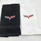 Chevy Corvette Towels Embroidered Hand Towel Set C5 C6 Vette Bathroom Home Decor