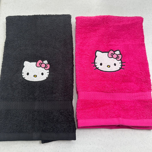 Hello Kitty Towels Embroidered Hand Towel Bathroom Home Cute Girly Decor