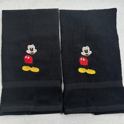 Mickey Minnie Mouse Towels Embroidered Hand Towel Set Cute Bathroom Decor