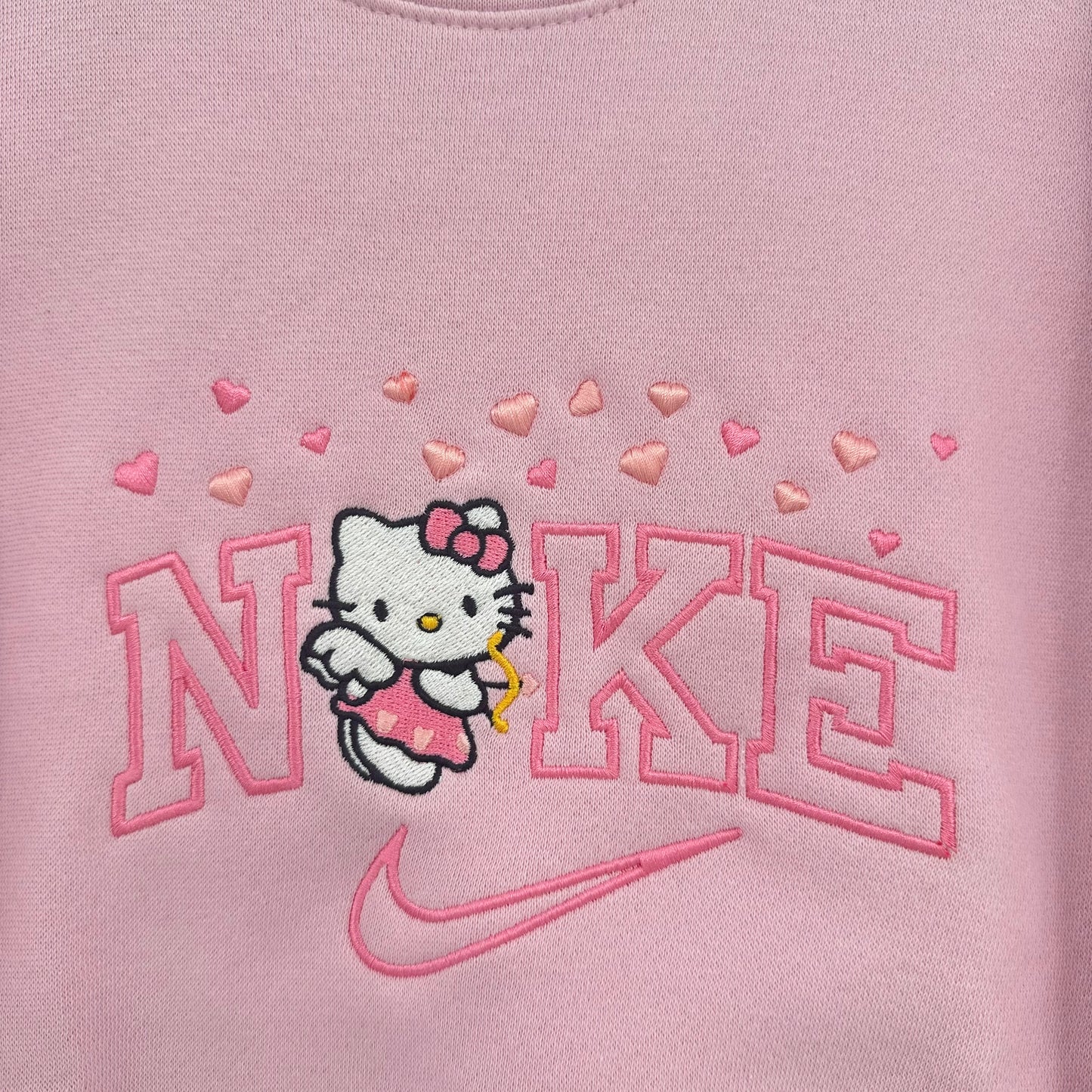 Nike Hello Kitty Hearts Sweatshirt Embroidered YOUTH Hoodie / Crewneck Kids Boy Girl Unisex Cat Anime Cozy Gift