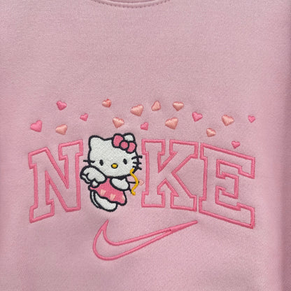 Nike Hello Kitty Hearts Sweatshirt Embroidered YOUTH Hoodie / Crewneck Kids Boy Girl Unisex Cat Anime Cozy Gift