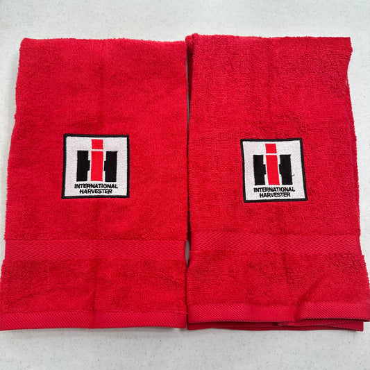 Case IH Towels Embroidered International Harvester Hand Towel Set Red Bathroom Home Decor