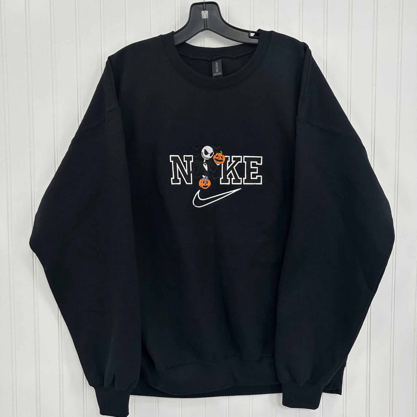 Nike Jack Skellington Embroidered Adult Unisex Crewneck Sweatshirt Halloween Nightmare Before Christmas