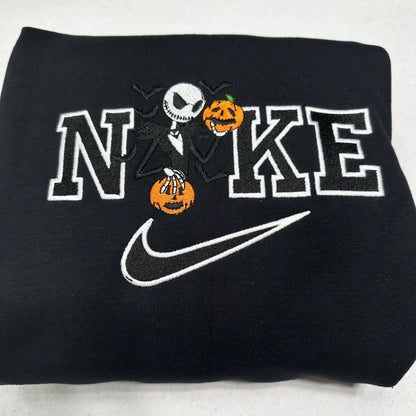 Nike Jack Skellington Halloween Embroidered TODDLER Sweatshirt Unisex Crewneck Pumpkins Nightmare Before Christmas