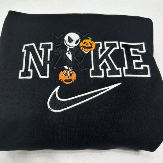 Nike Jack Skellington Halloween Embroidered TODDLER Sweatshirt Unisex Crewneck Pumpkins Nightmare Before Christmas