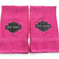 Harley Davidson Towels Embroidered Hand Towel Set Pink Black Bathroom Home Biker Decor