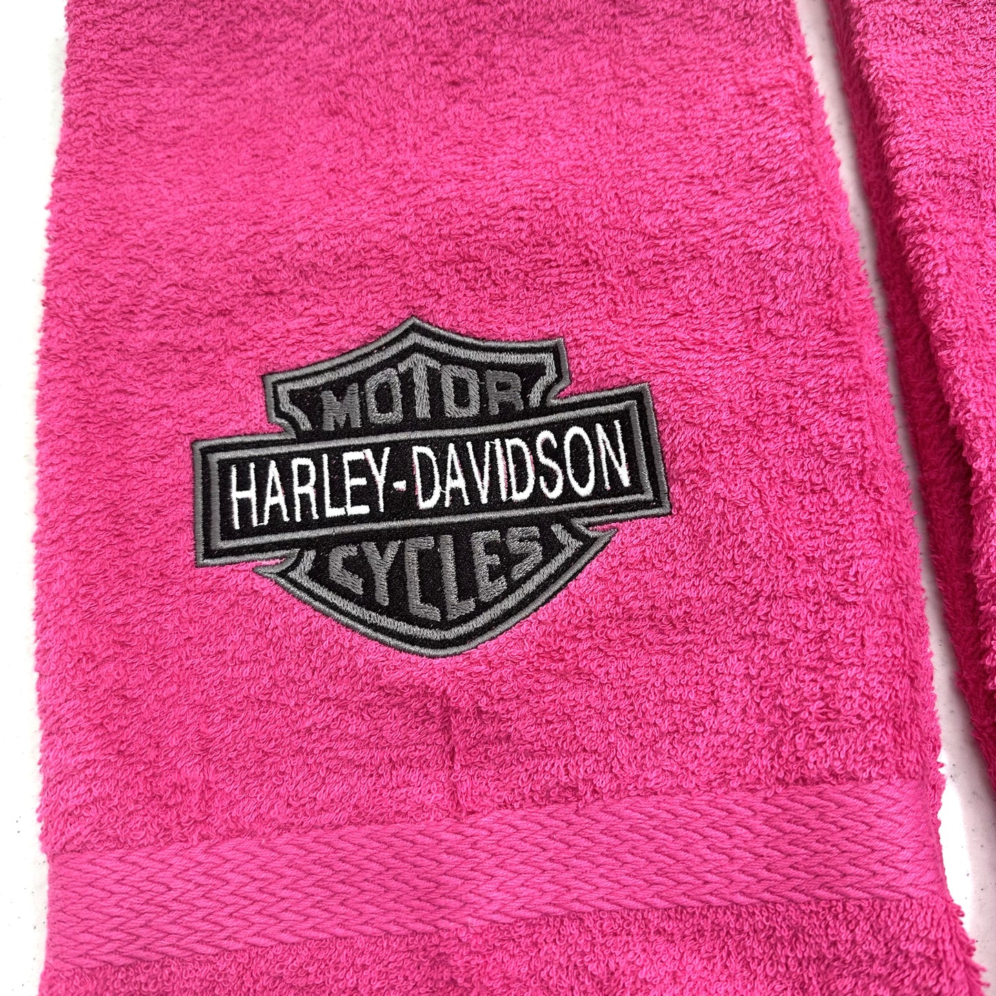 Harley Davidson Towels Embroidered Hand Towel Set Pink Black Bathroom Home Biker Decor
