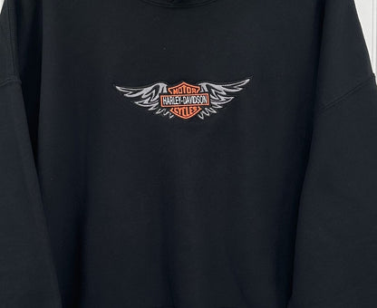 Harley Davidson Embroidered YOUTH Sweatshirt Kids Boy Girl Unisex Crewneck Biker Wings