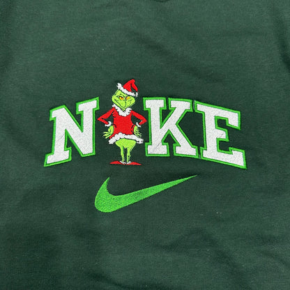 Nike Grinch Embroidered ADULT Hoodie / Crewneck Sweatshirt Unisex Christmas