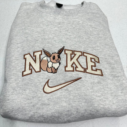 Nike Pokemon Eevee Embroidered ADULT Hoodie / Crewneck Sweatshirt Unisex