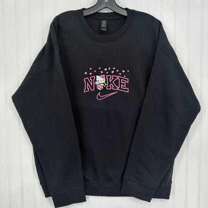 Nike Hello Kitty Hearts Sweatshirt Embroidered YOUTH Hoodie / Crewneck Kids Boy Girl Unisex Cat Anime Cozy Gift