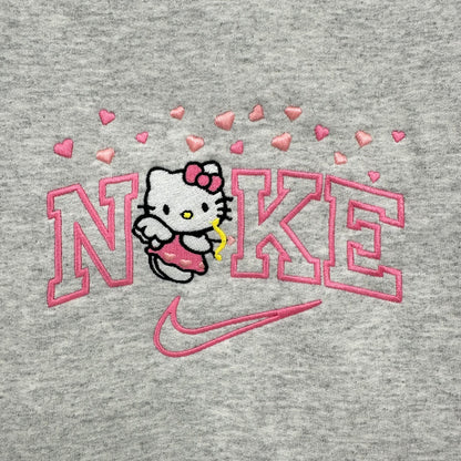 Nike Hello Kitty Hearts Sweatshirt Embroidered YOUTH Hoodie / Crewneck Kids Boy Girl Unisex Cat Anime Cozy Gift